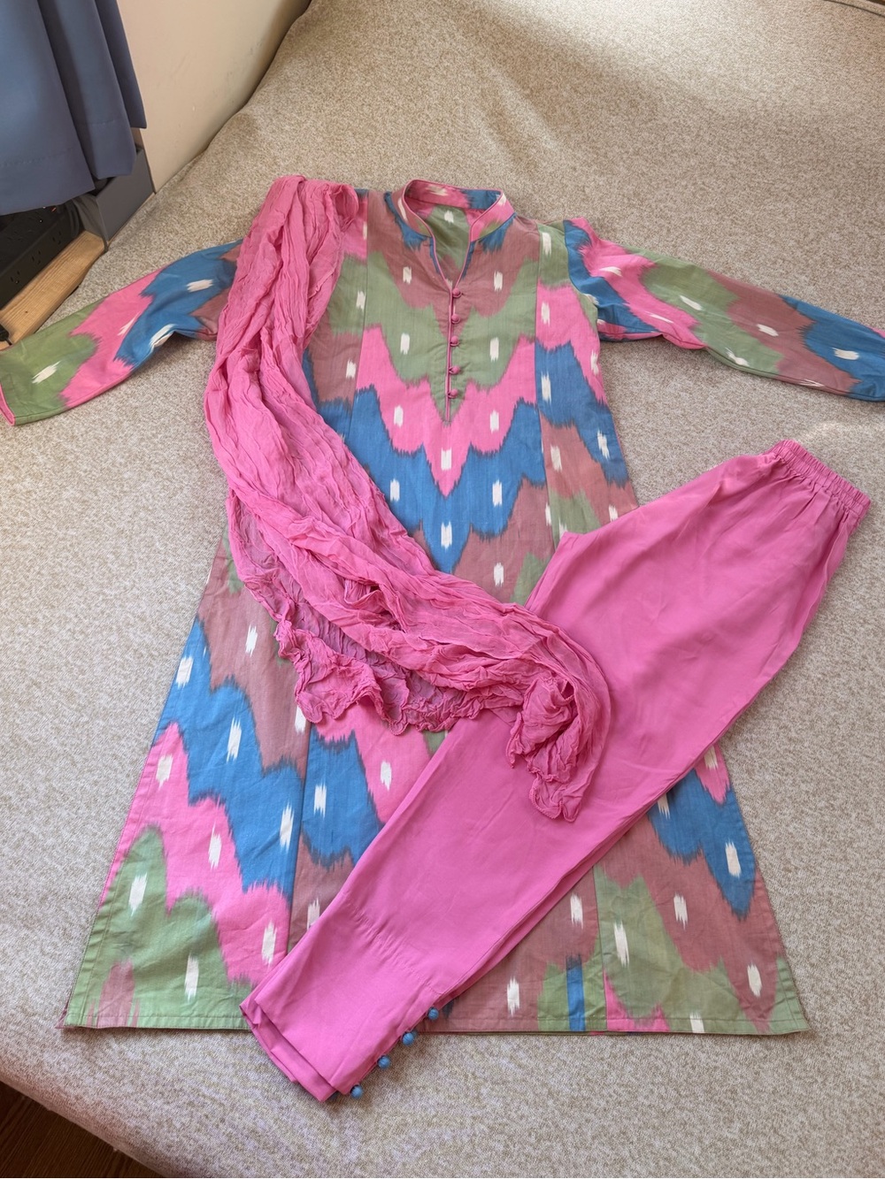 Pink Farm Rio-esque Custom Designed 3-Piece Kurta Set | Professionally Tailored